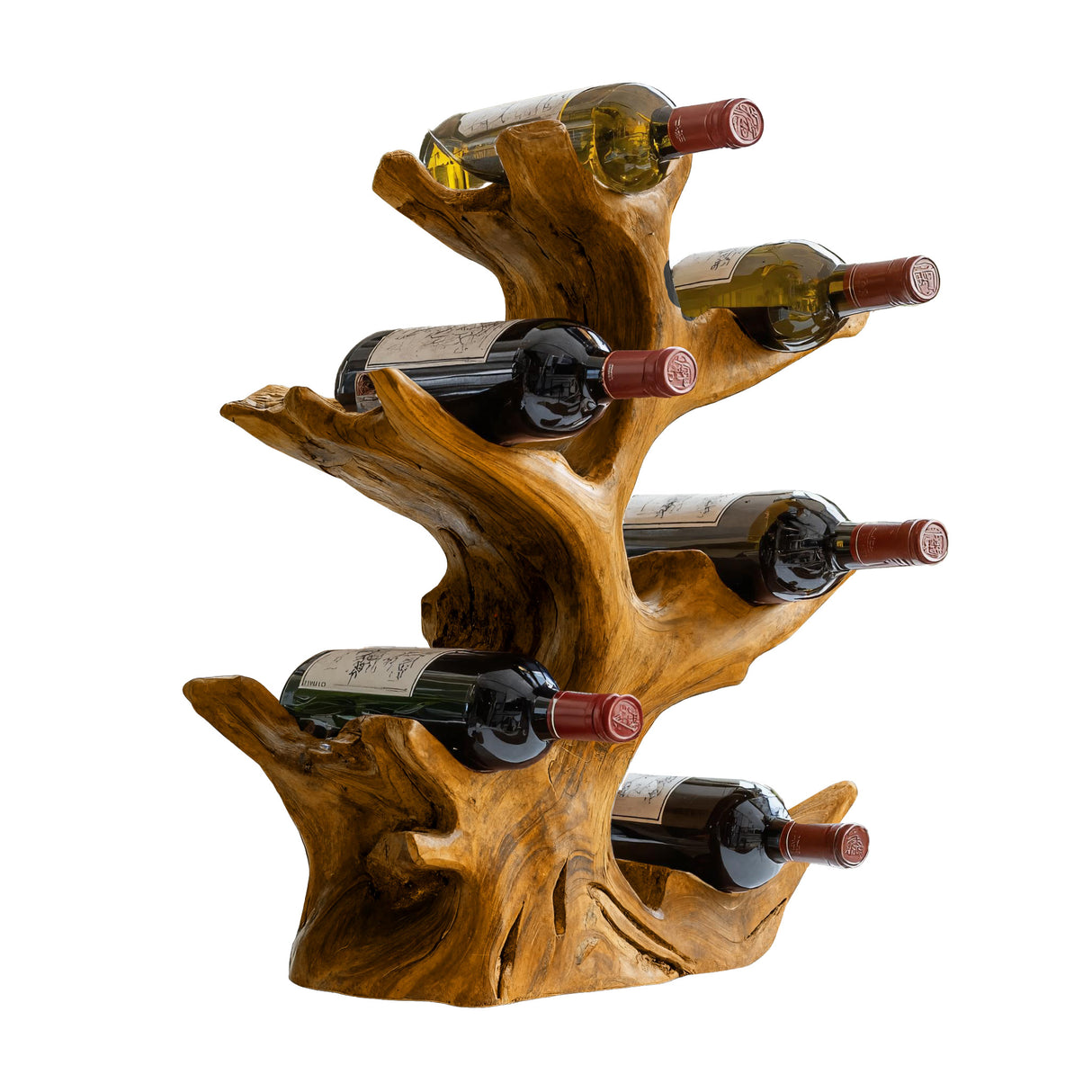 Rootform Live Edge Solid Wood Wine Rack Teak - Timberustic Wine Rack