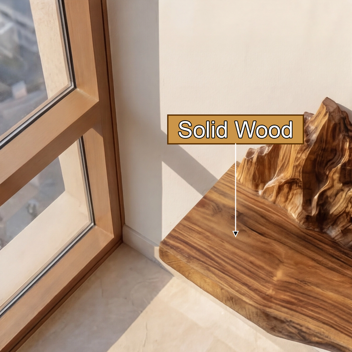 Rovak Sculpted Solid Wood Mountain Floating Shelf - Timberustic Floating Shelf