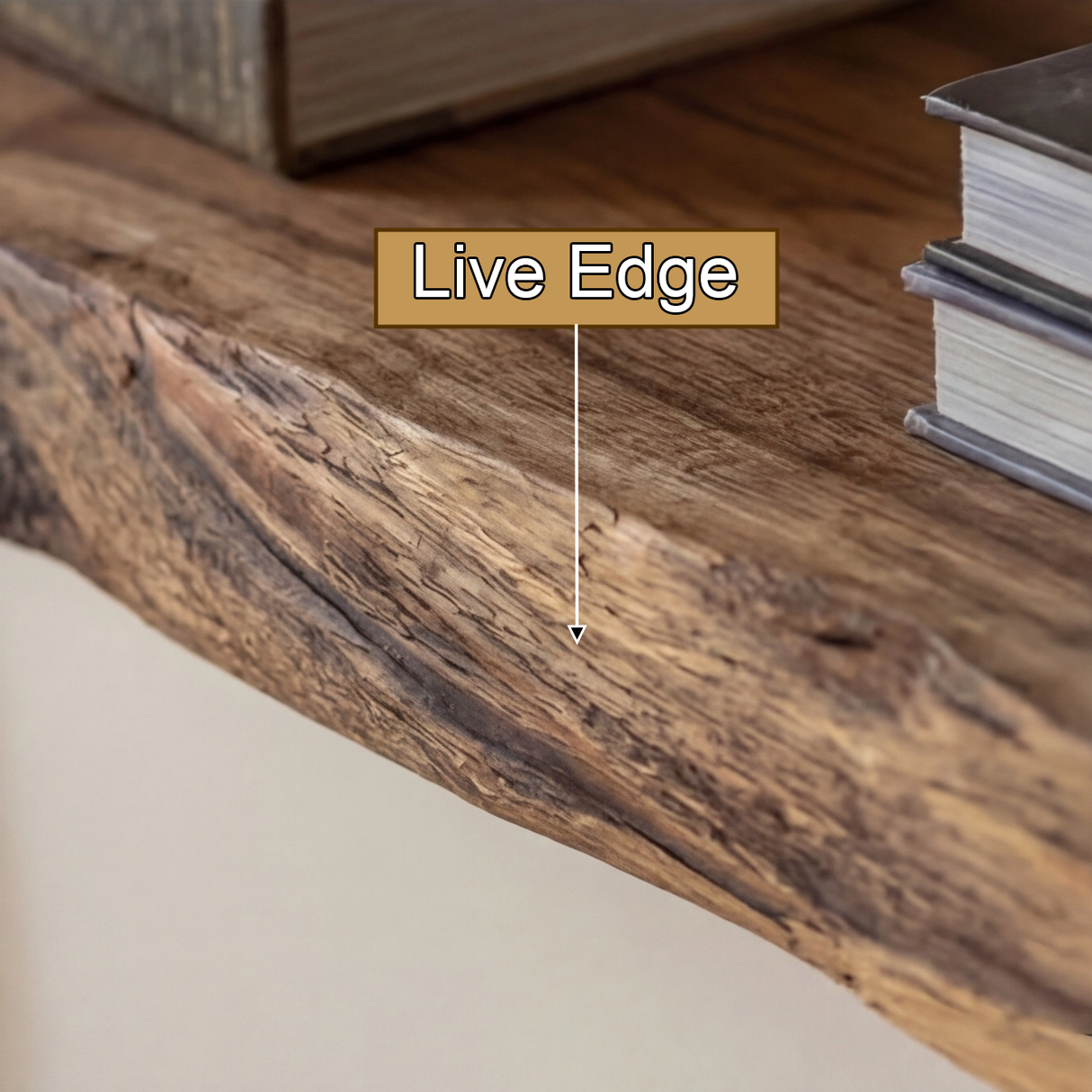 Rovano Live Edge Solid Wood Floating Shelf SPA935932 - Timberustic Floating Shelf