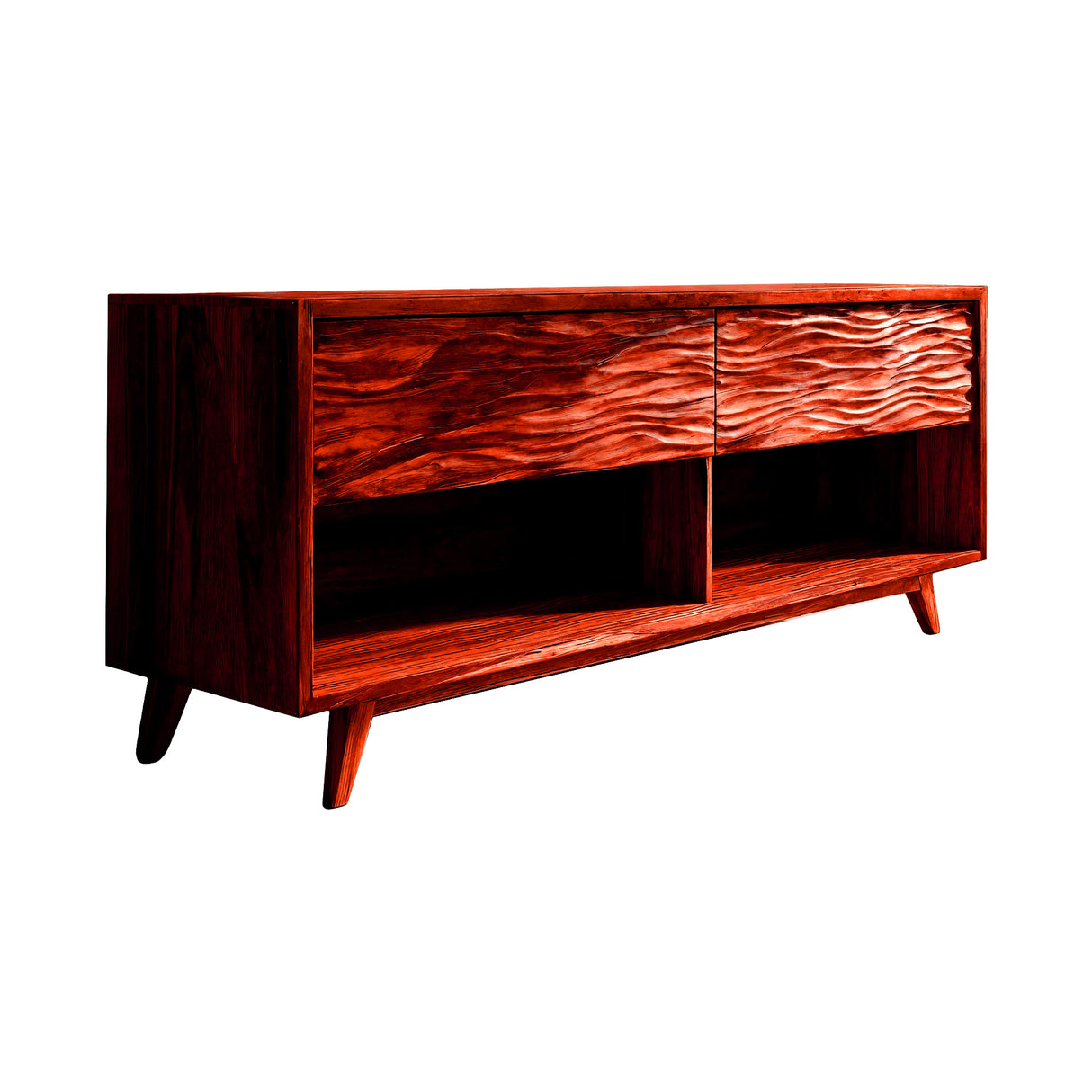 Rovena Sculpted Solid Wood Freestanding Bathroom Vanity with Drawers Mahogany - Timberustic Freestanding Bathroom Vanity with Drawers