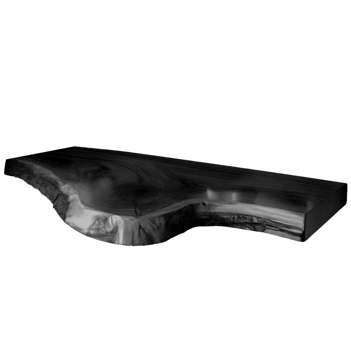 Rustic Live Edge Solid Wood Floating Bathroom Vanity Black - Timberustic Floating Bathroom Vanity