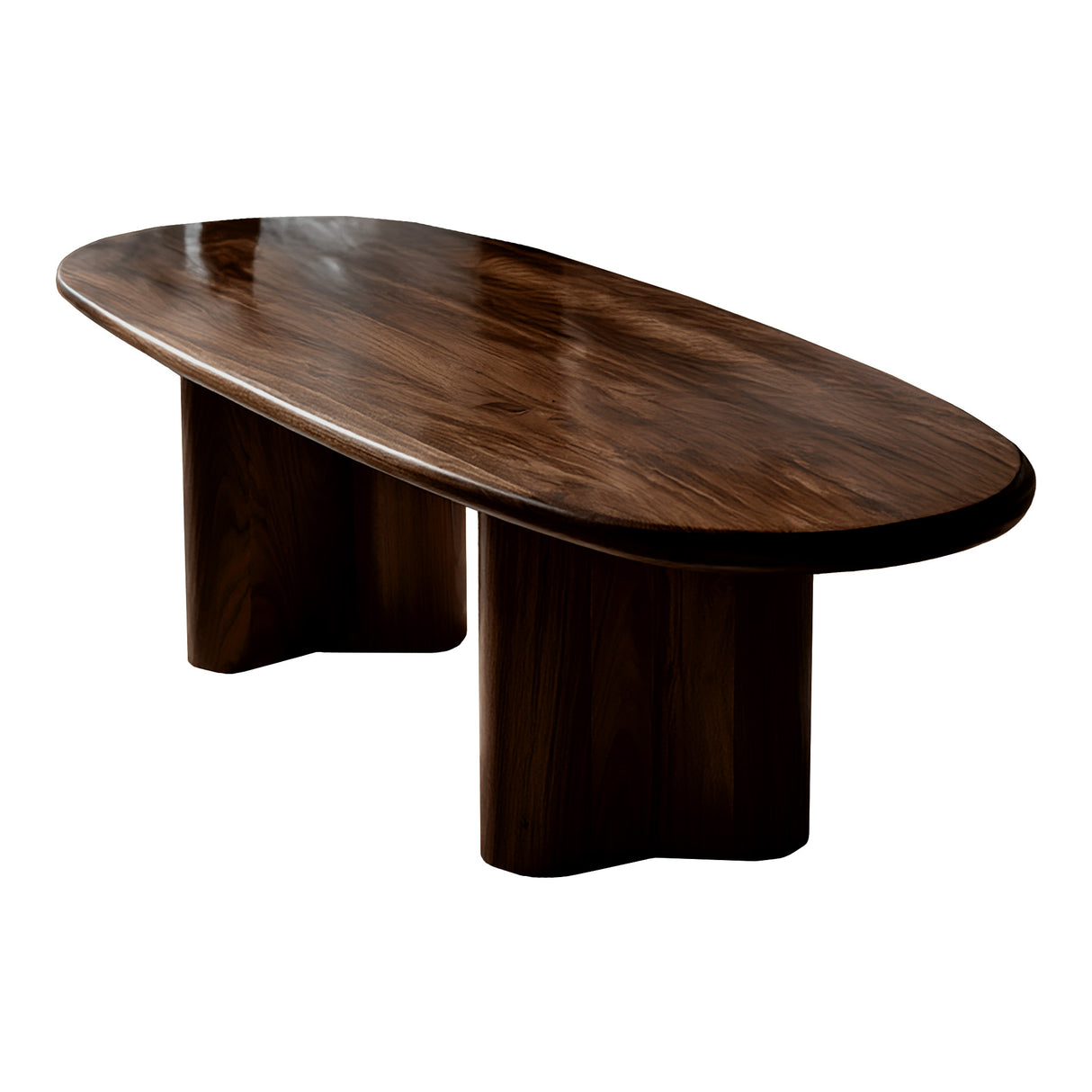 Rustic Solid Wood Oval Coffee Table Dark Walnut - Timberustic Coffee Table