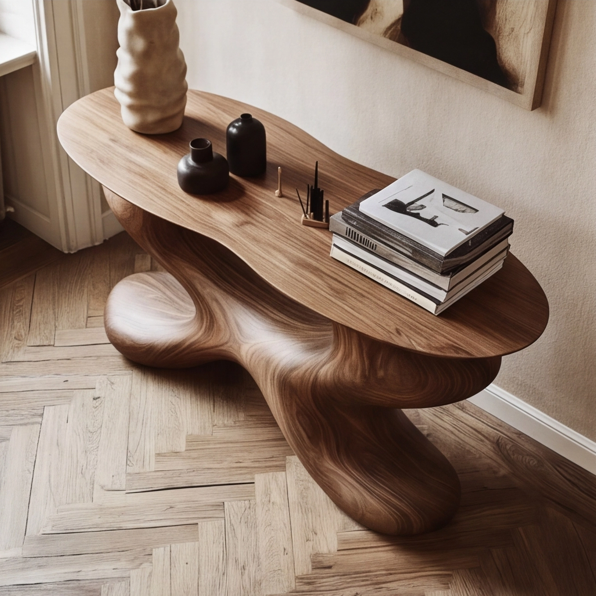 Ryvethan Sculpted Solid Wood Console Table - Timberustic Console Table