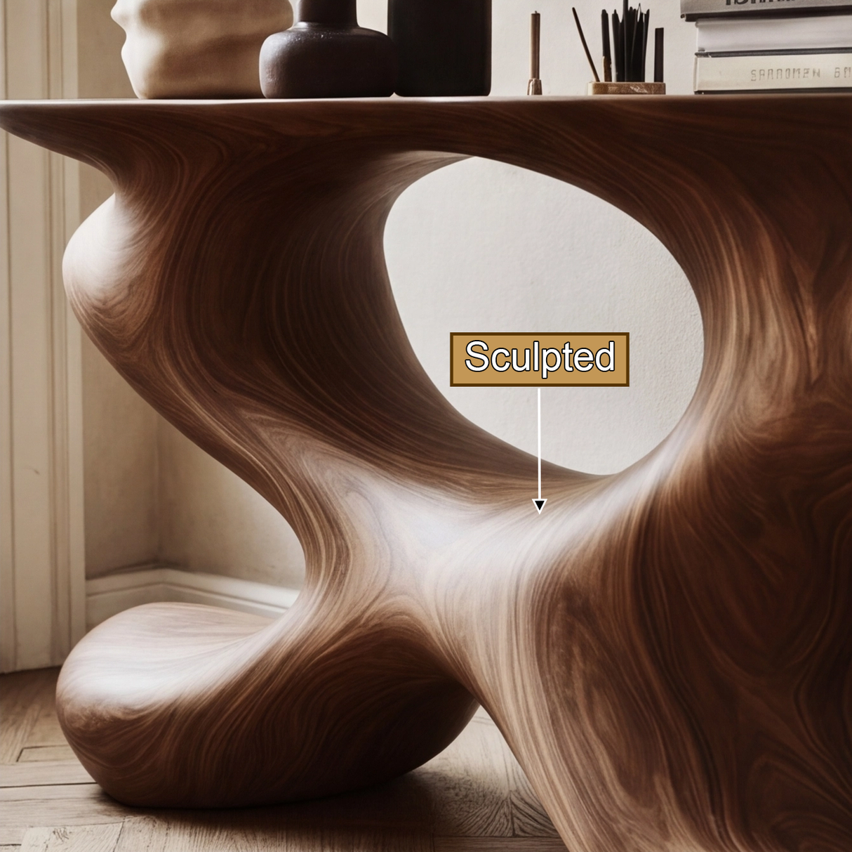 Ryvethan Sculpted Solid Wood Console Table - Timberustic Console Table