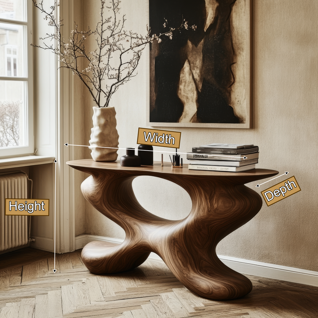 Ryvethan Sculpted Solid Wood Console Table - Timberustic Console Table