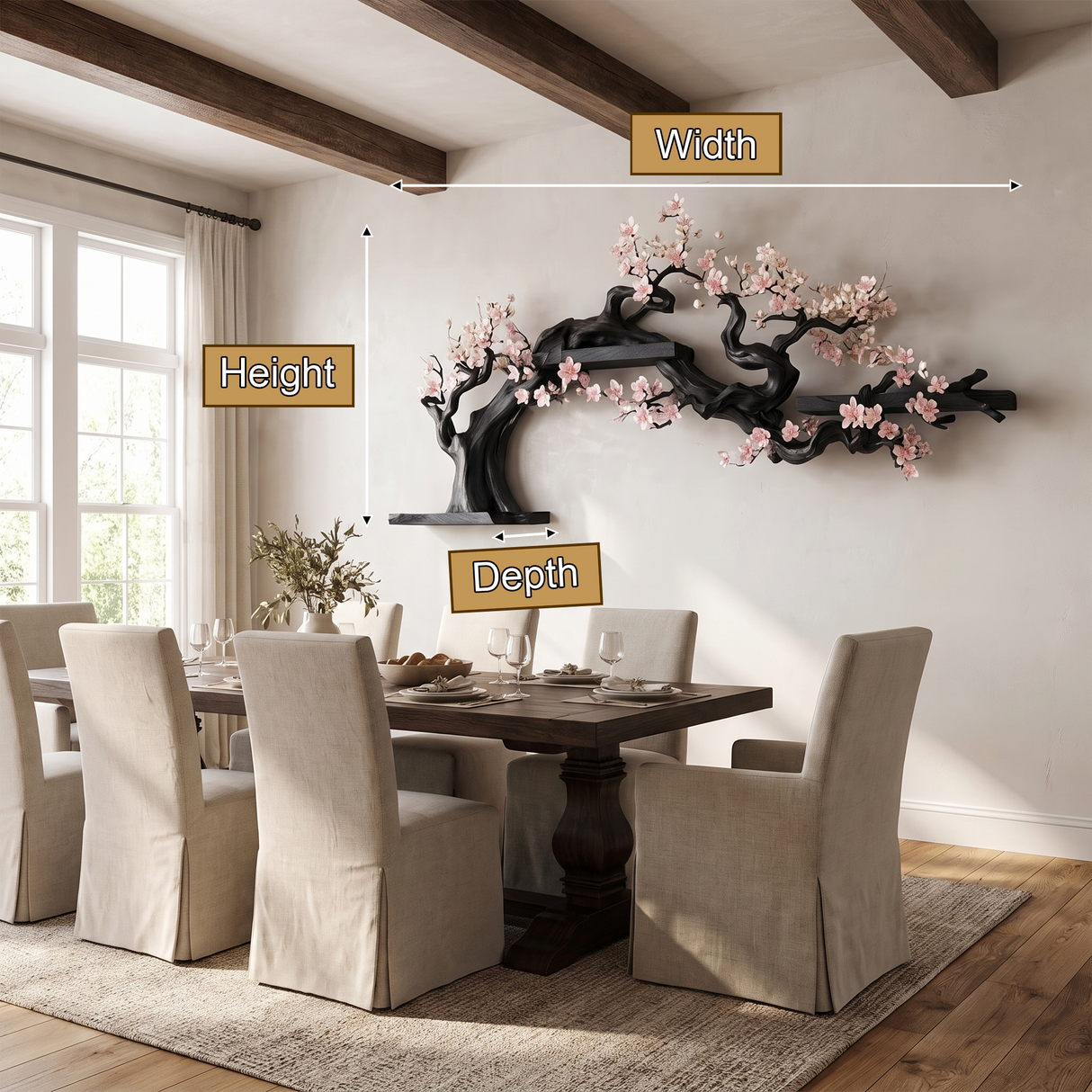 Sakuravelle Handcrafted Solid Wood Tree-Inspired Bookshelf