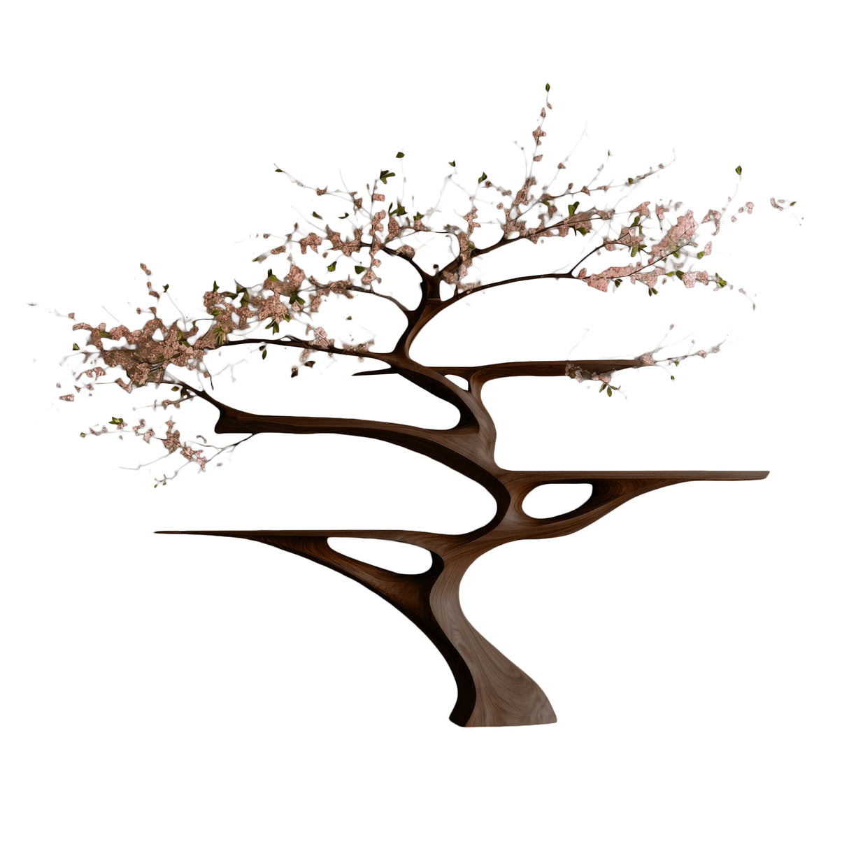 Sakuraven Handcrafted Solid Wood Tree Bookshelf