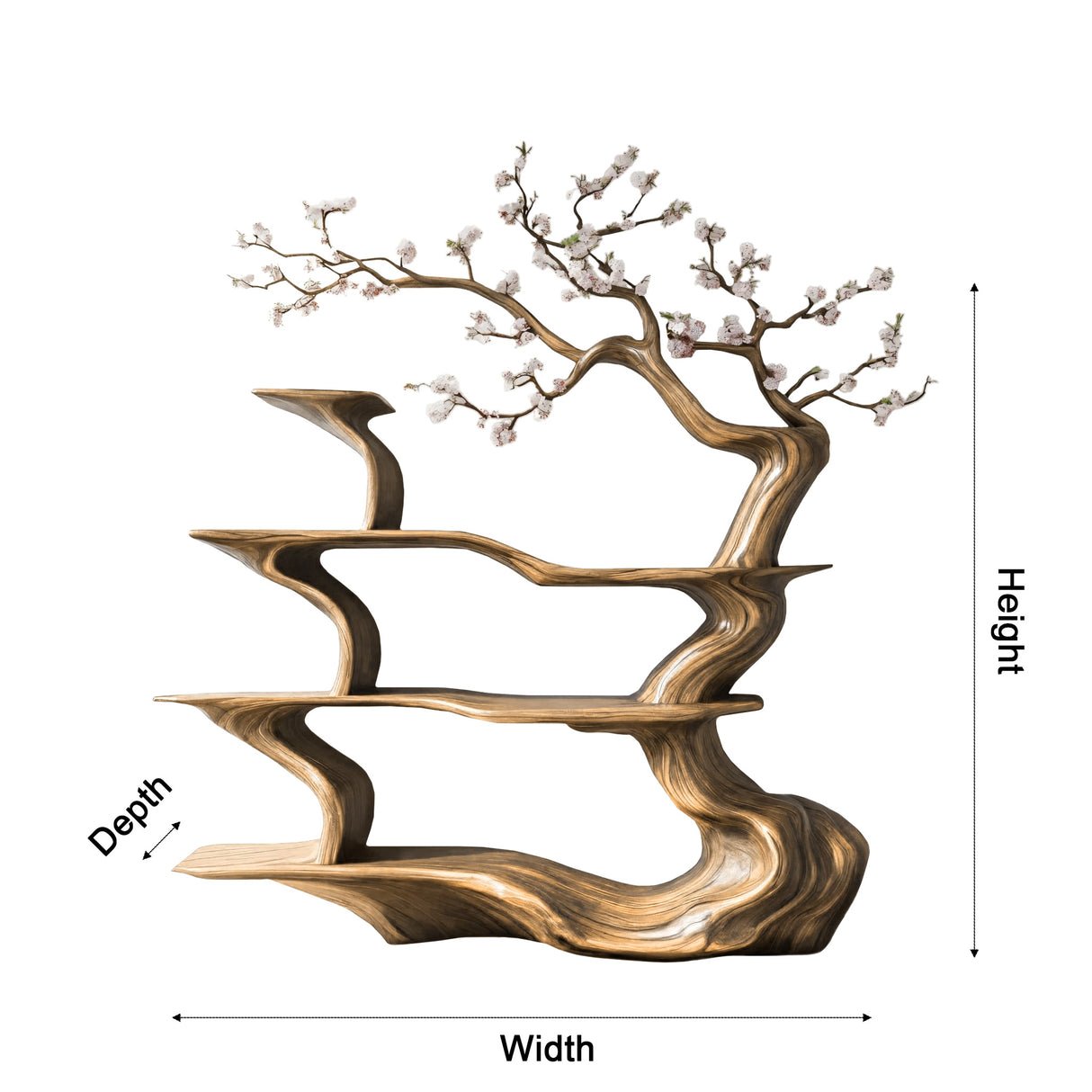 Sakuryn Flow Handcrafted Blossom Tree Wooden Bookshelf - Timberustic Tree Bookshelf