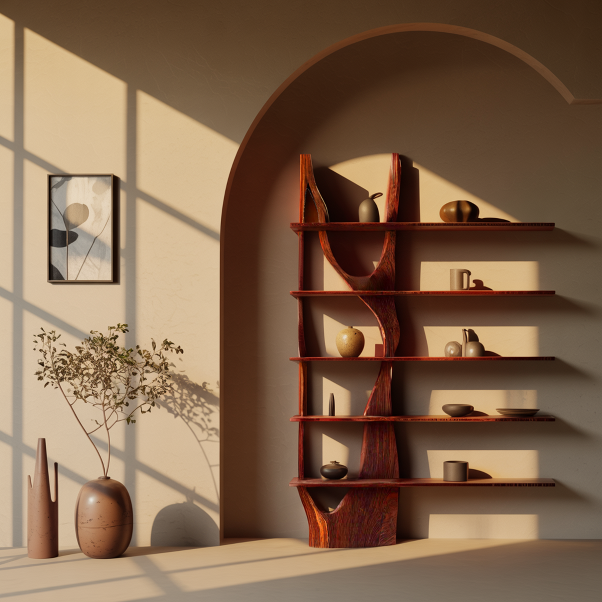 Satori Handcrafted Solid Wood Tea Display Shelf - Timberustic Display Shelf
