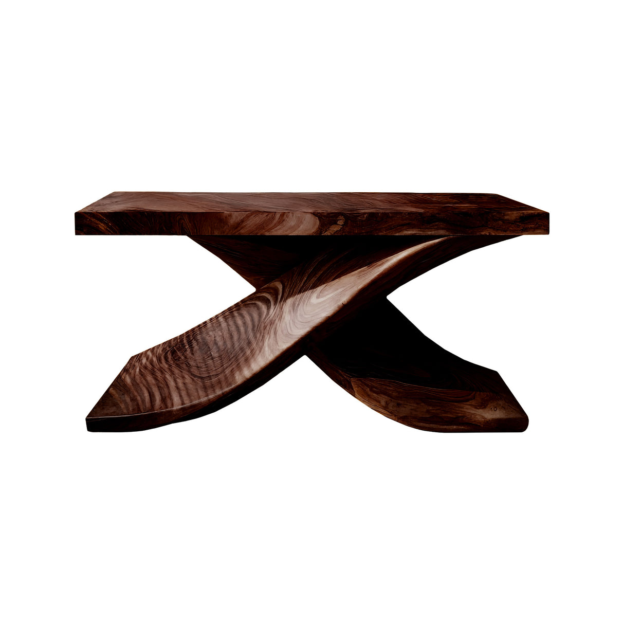 Sculptura Drift Handcrafted Solid Wood Console Table Dark Walnut - Timberustic Console Table