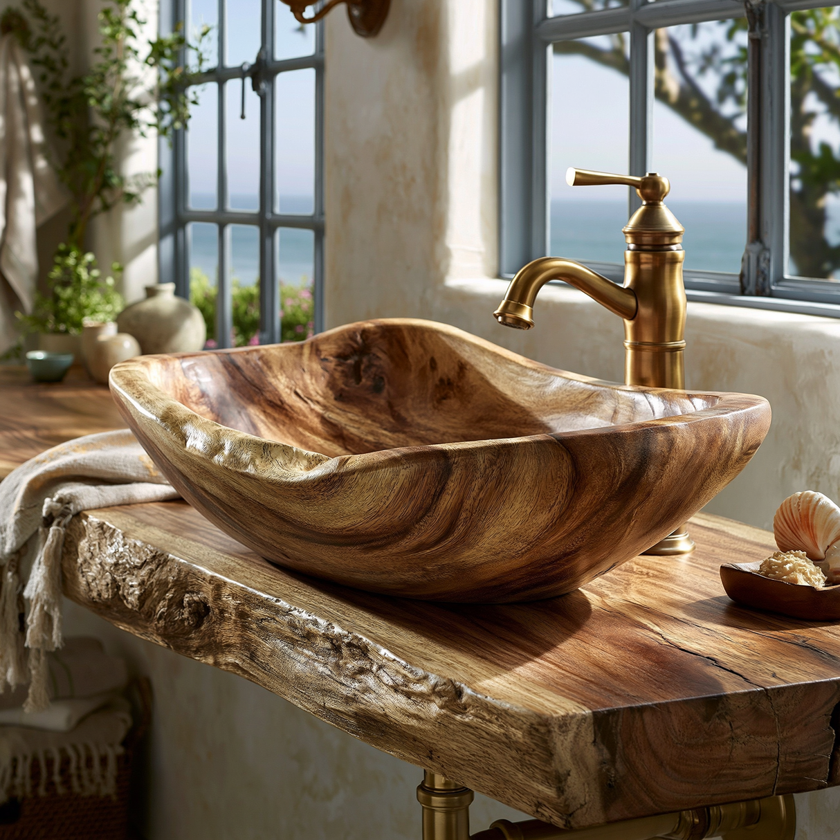 Seabriar Handcrafted Solid Wood Vessel Sink - Timberustic Vessel Sinks