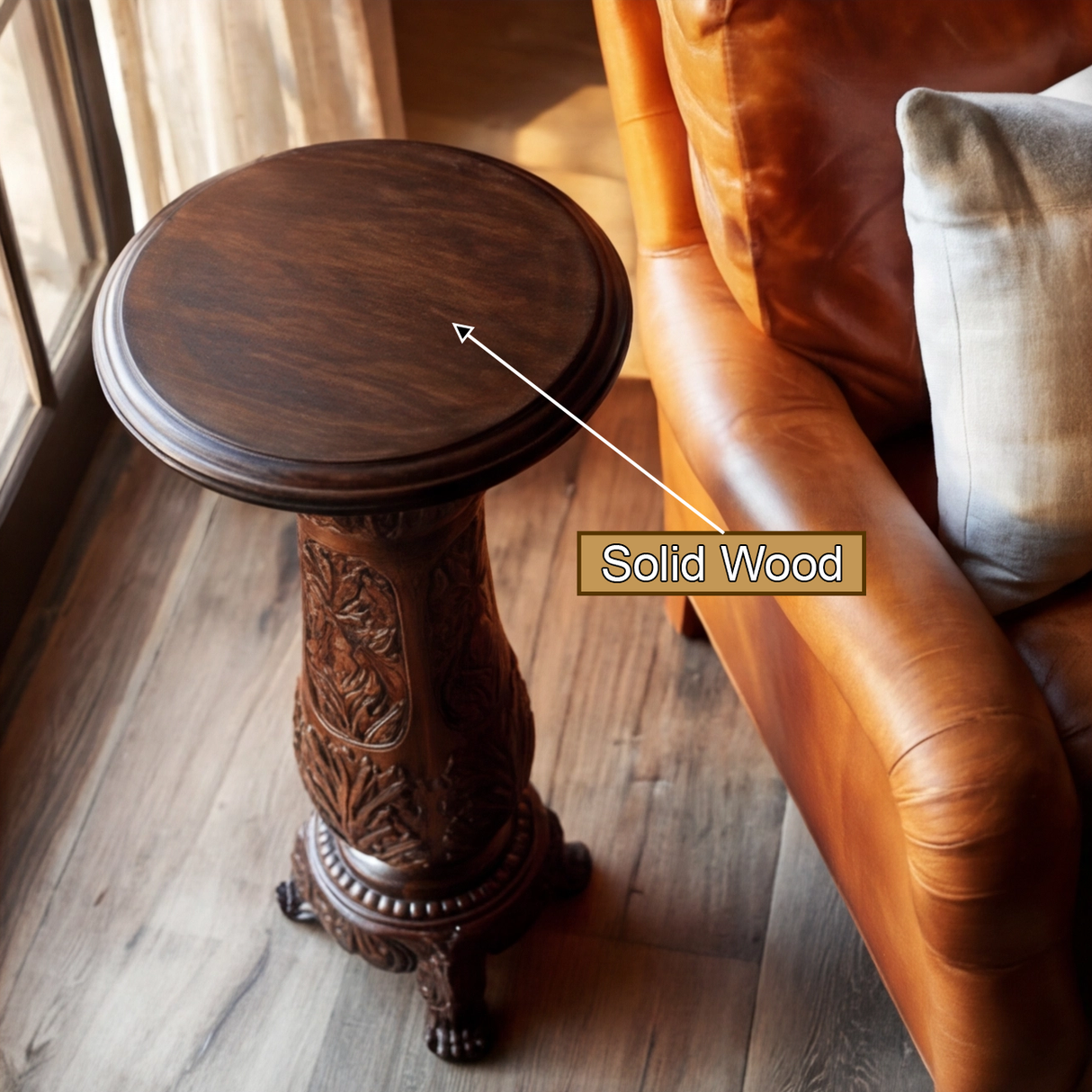 Selmora Solid Wood Pedestal Stand - Timberustic Pedestal Stand