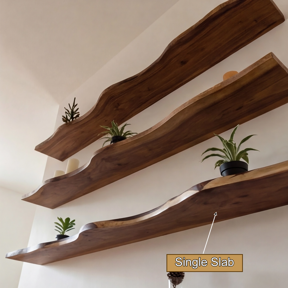 Seralon Live Edge Solid Wood Floating Shelf SPA843945 - Timberustic Floating Shelf