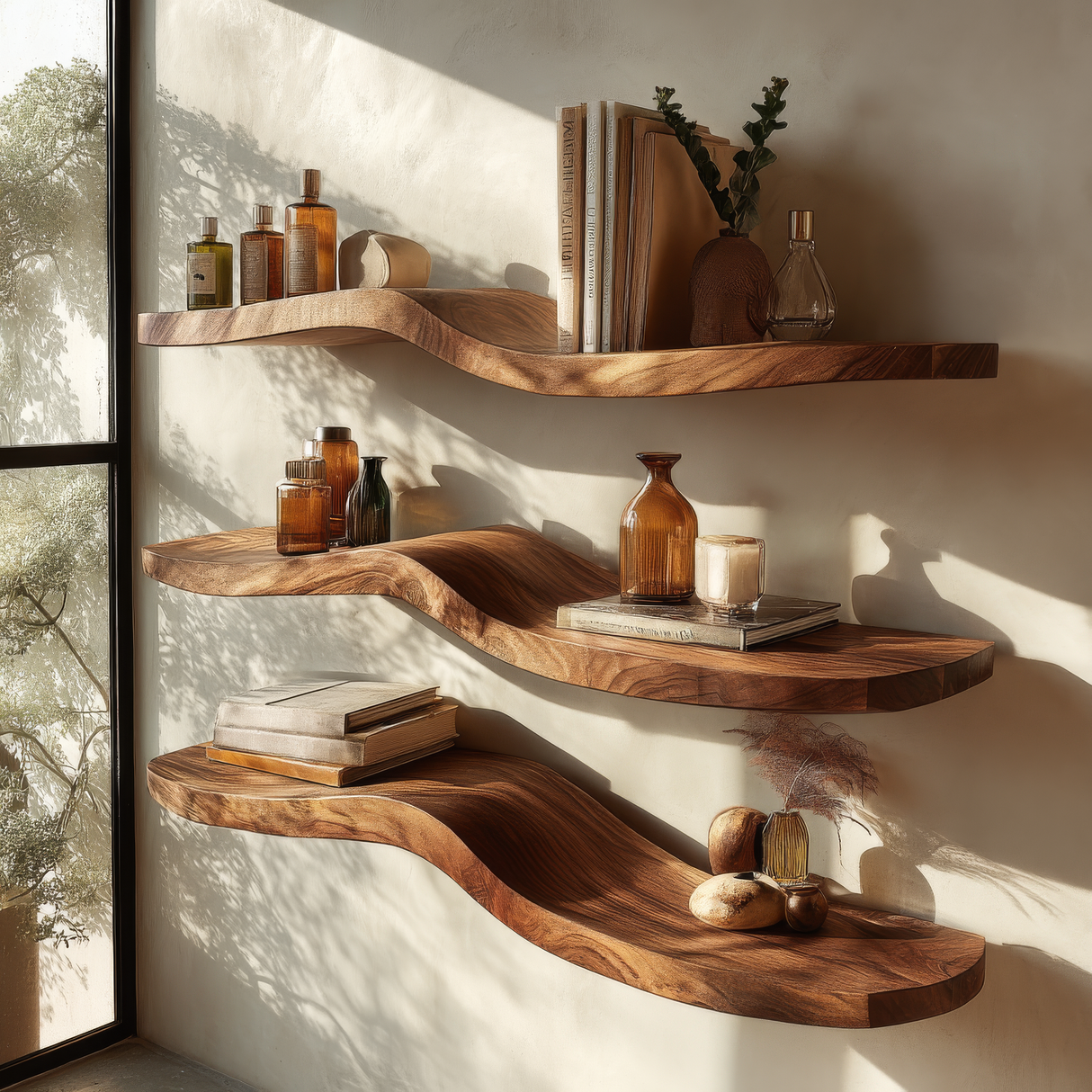 Serano Sculpted Solid Wood Floating Shelf SPA395934 - Timberustic Floating Shelf