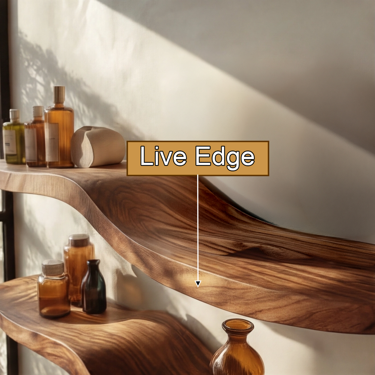 Serano Sculpted Solid Wood Floating Shelf SPA395934 - Timberustic Floating Shelf