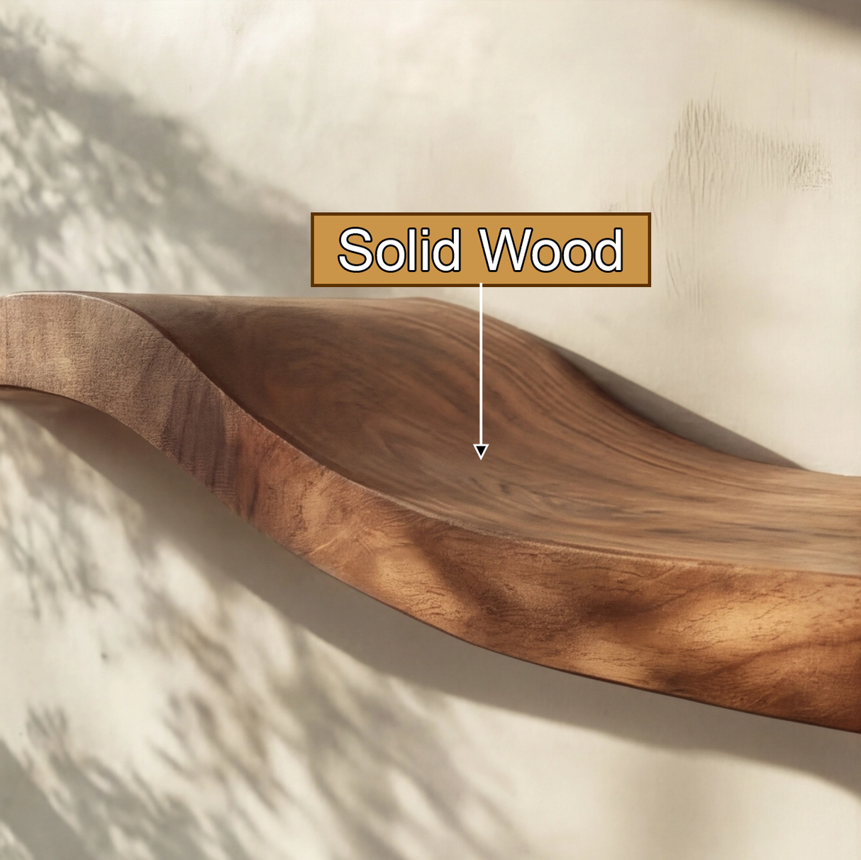 Serano Sculpted Solid Wood Floating Shelf SPA395934 - Timberustic Floating Shelf