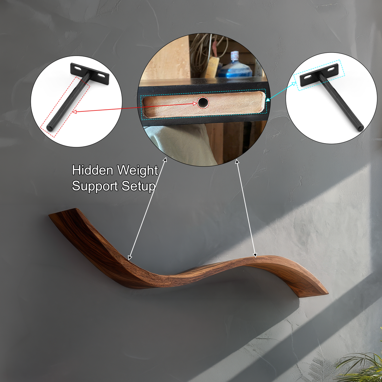 Seranova Sculpted Solid Wood Floating Shelf SPA204503 - Timberustic Floating Shelf