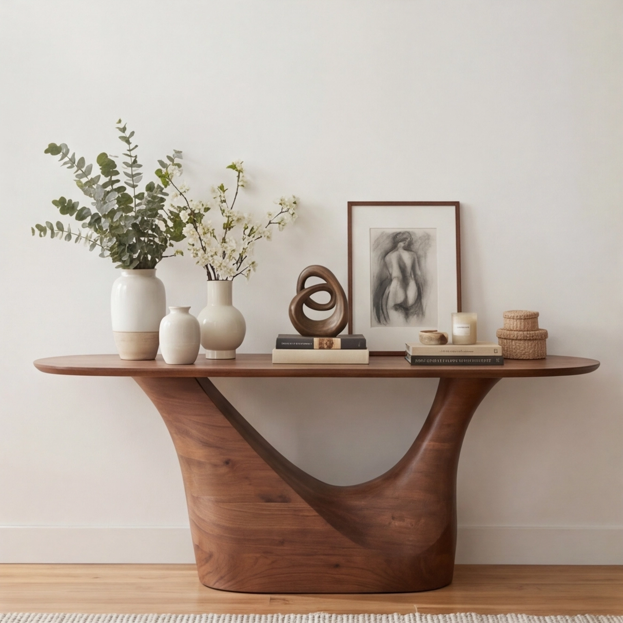 Seravelle Sculpted Solid Wood Console Table - Timberustic Console Table