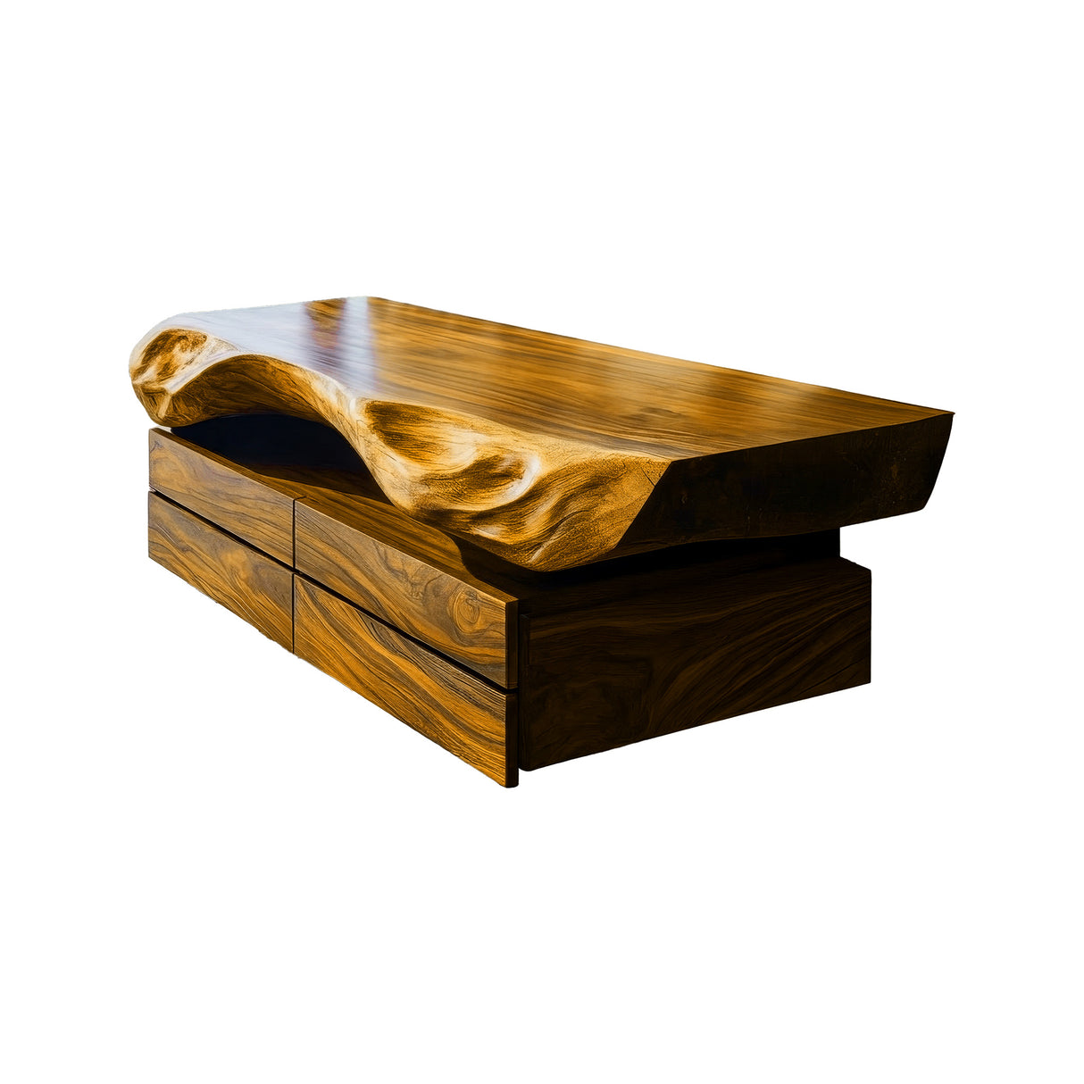 Seravik Live Edge Solid Wood Floating Bathroom Vanity with Drawers Teak - Timberustic Floating Bathroom Vanity With Drawers