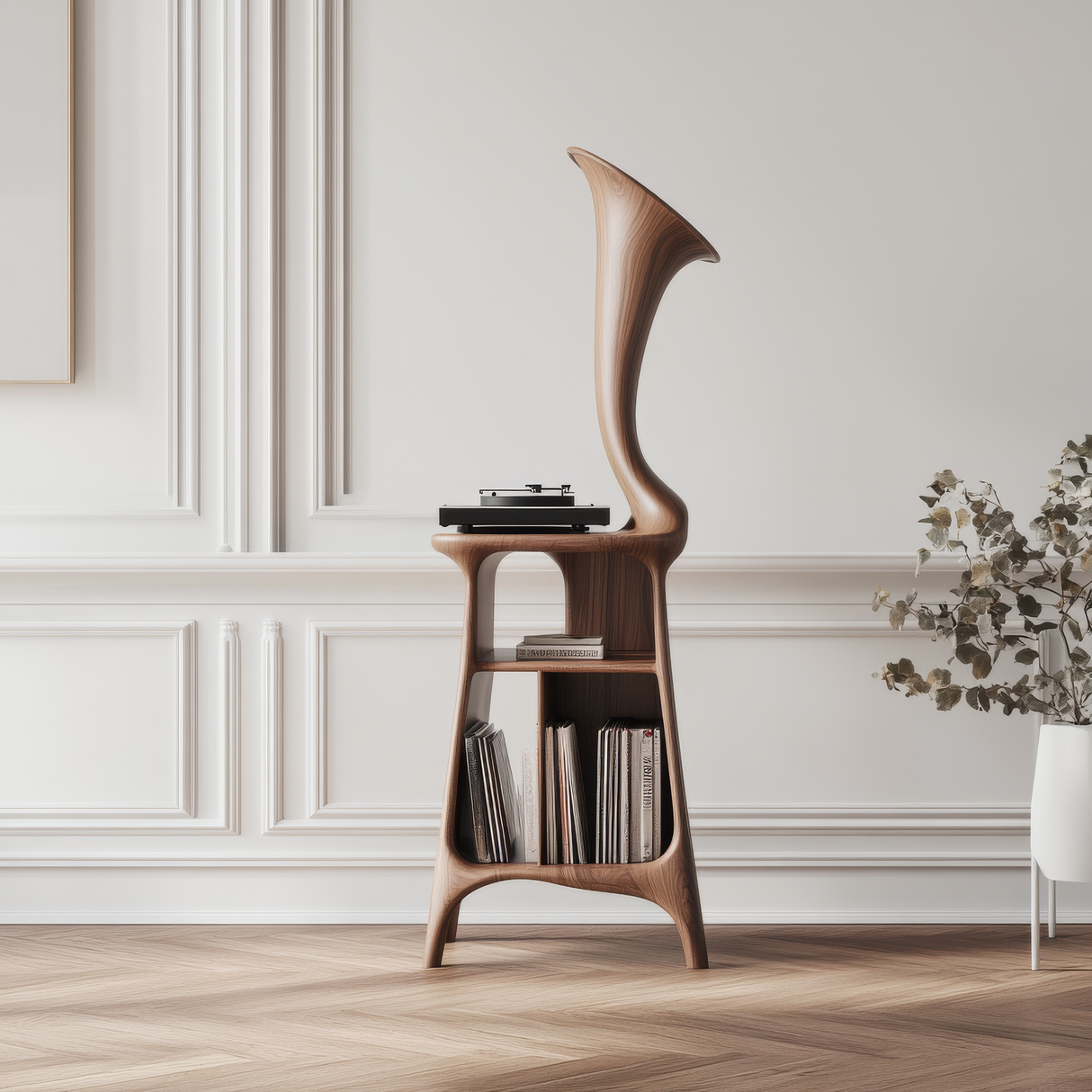 Seravyn Handcrafted Solid Wood Record Player Stand SPA551215 - Timberustic Record Player Stand With Storage