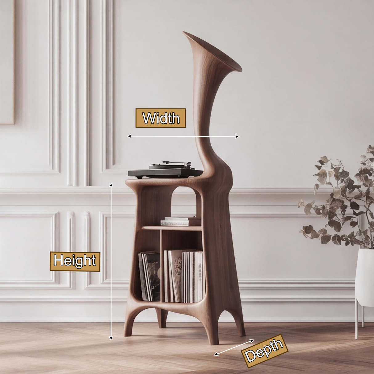 Seravyn Handcrafted Solid Wood Record Player Stand SPA551215 - Timberustic Record Player Stand With Storage