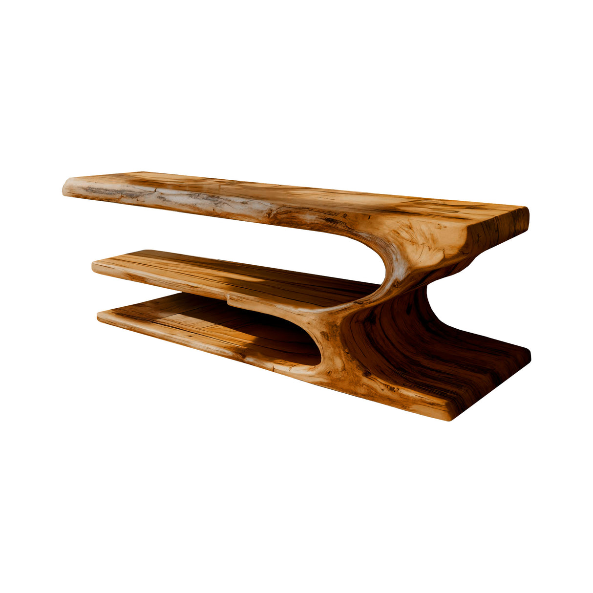 Seren Fold Live Edge Solid Wood Shoe Rack Brown - Timberustic Shoe Rack