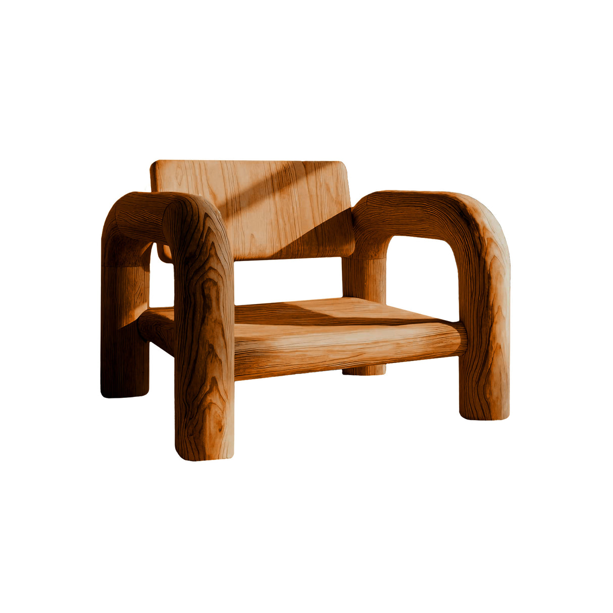 Seren Rest Solid Wood Lounge Chair Brown - Timberustic Lounge Chair
