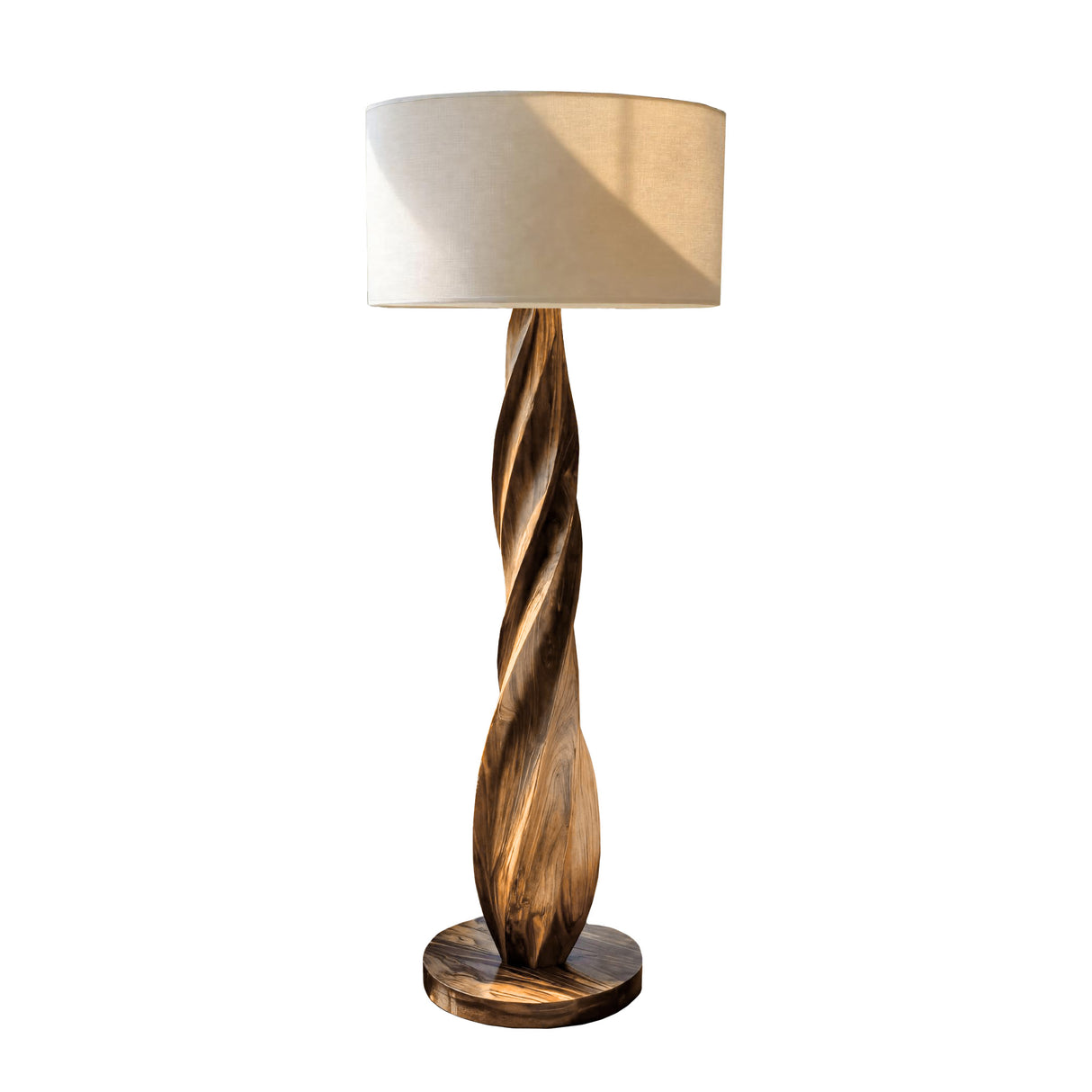 Seren Twist Sculpted Solid Wood Floor Lamp