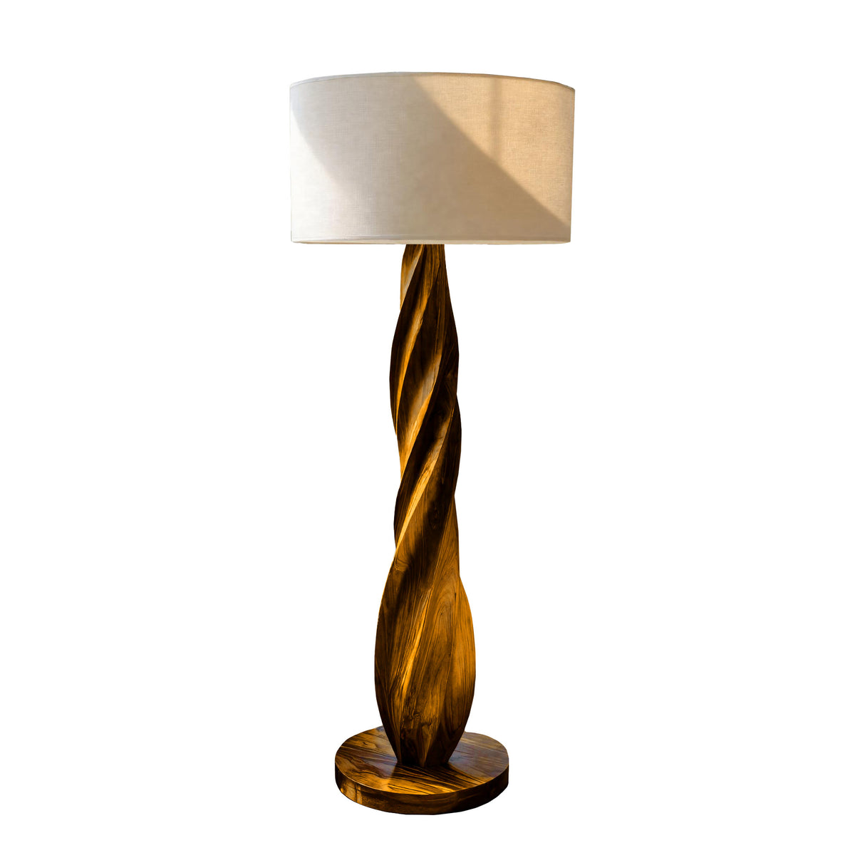 Seren Twist Sculpted Solid Wood Floor Lamp