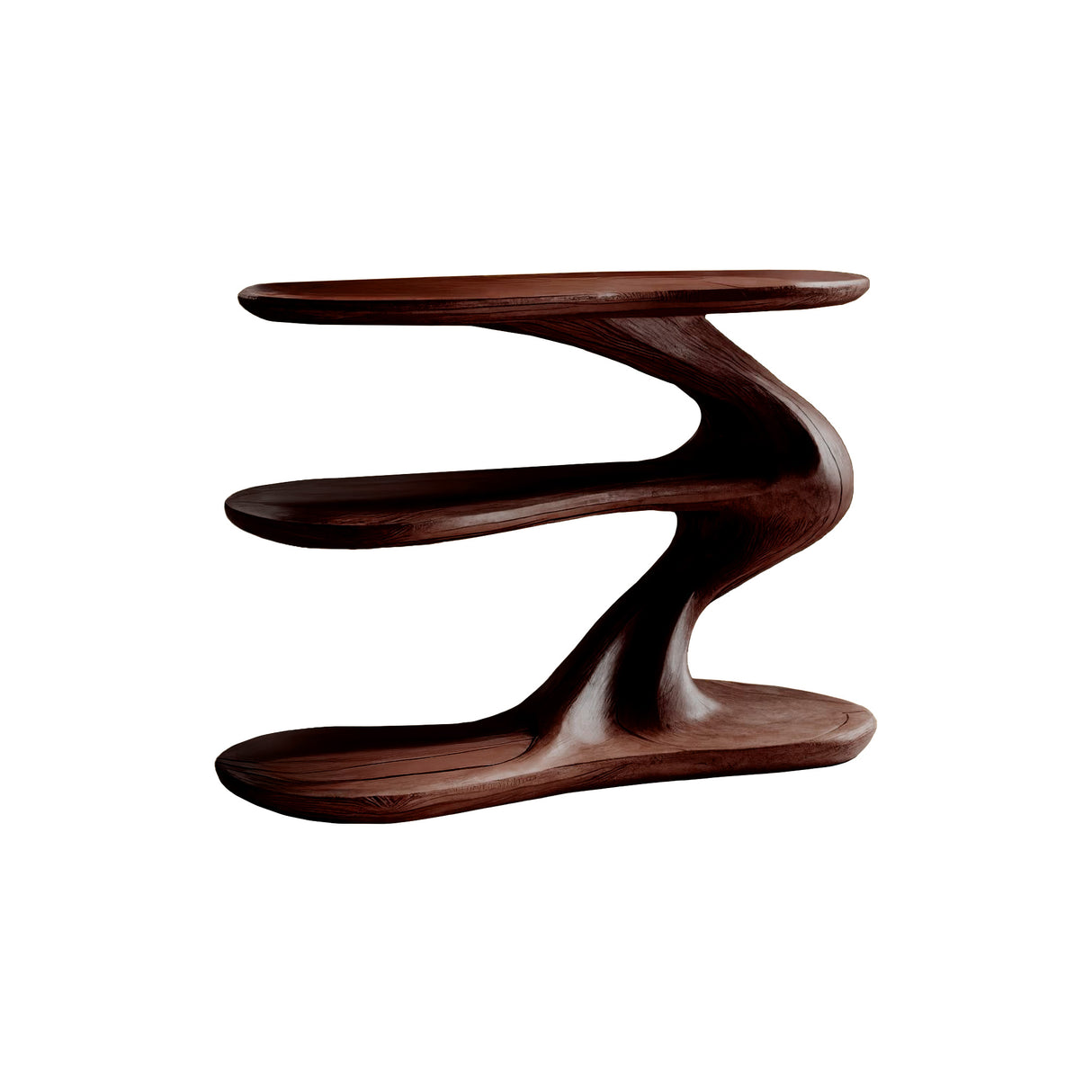 Serenata Sculpted Solid Wood Record Player Stand Dark Walnut - Timberustic Record Player Stand With Storage