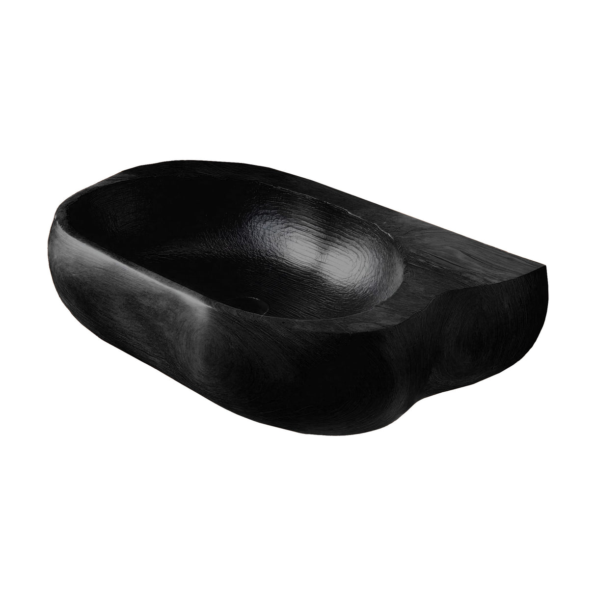 Shadowcrest Sculpted Solid Wood Vessel Sink Black - Timberustic Vessel Sinks