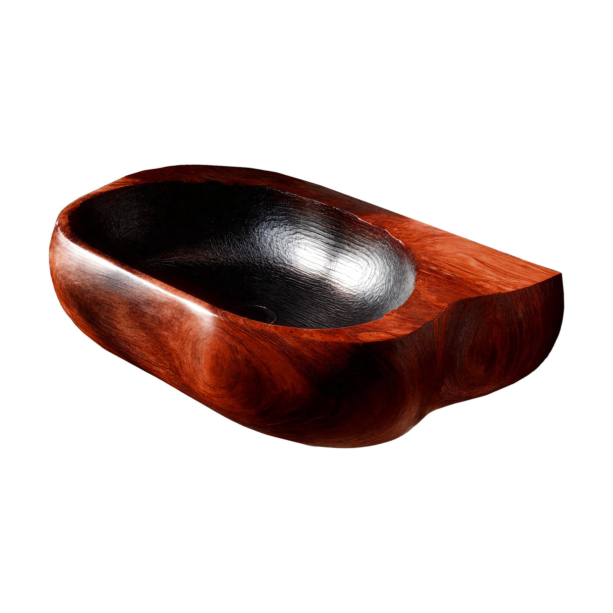 Shadowcrest Sculpted Solid Wood Vessel Sink Mahogany - Timberustic Vessel Sinks