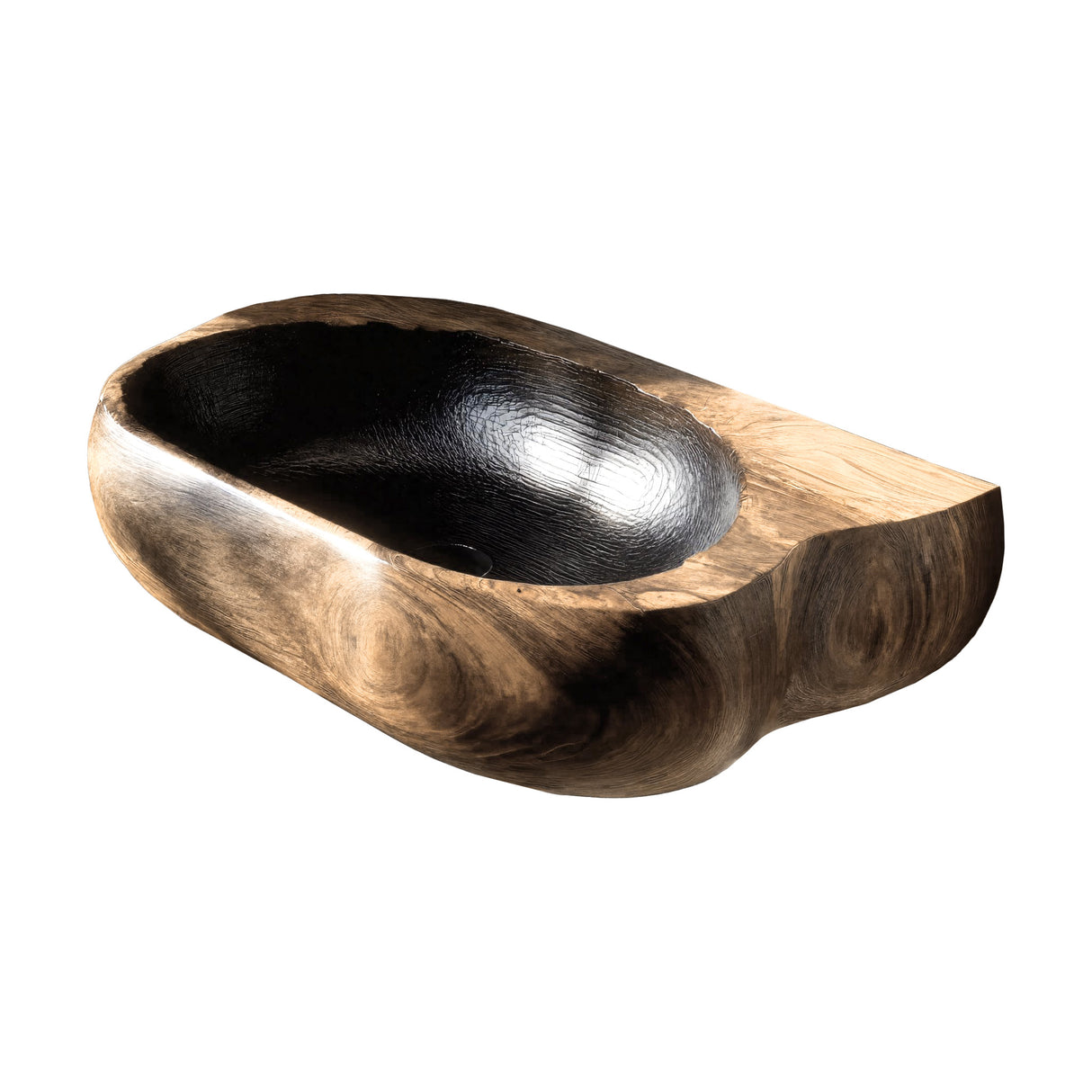 Shadowcrest Sculpted Solid Wood Vessel Sink Natural Oak - Timberustic Vessel Sinks