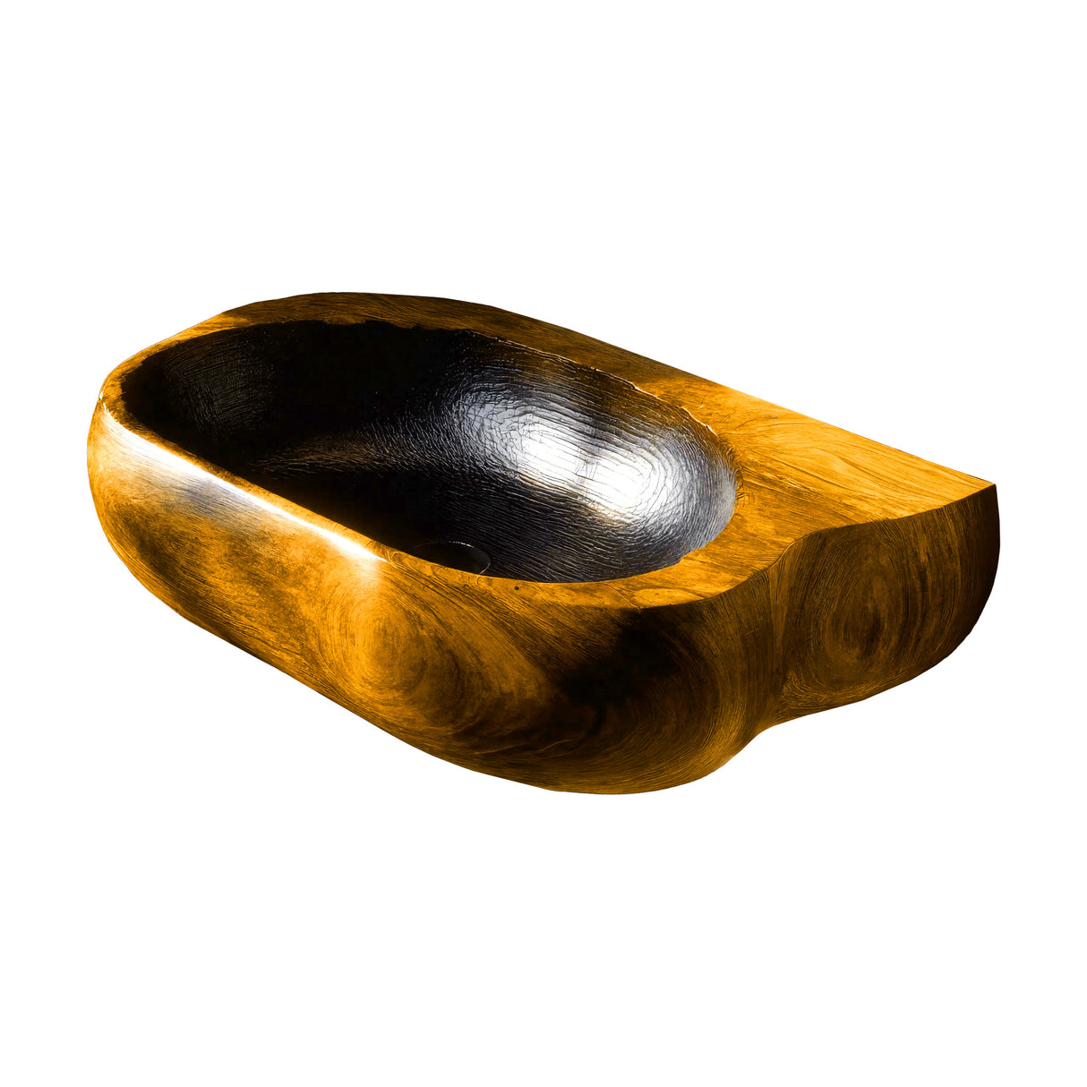 Shadowcrest Sculpted Solid Wood Vessel Sink Teak - Timberustic Vessel Sinks
