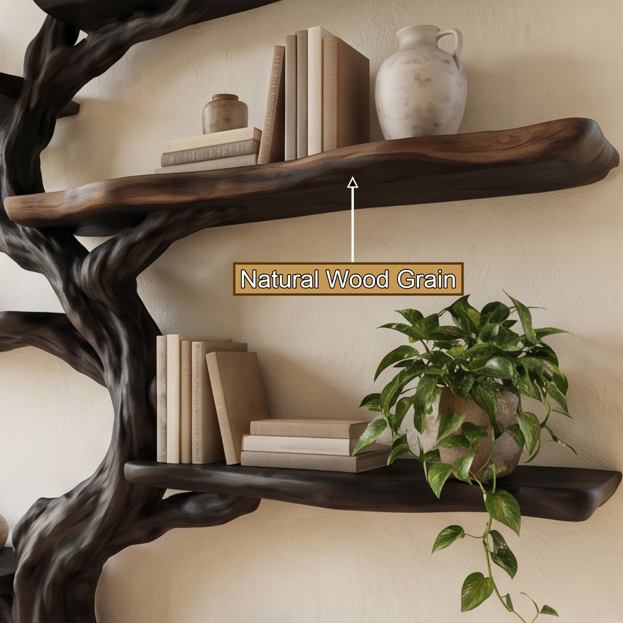 Shadowgrove Handcrafted Solid Wood Tree Bookshelf