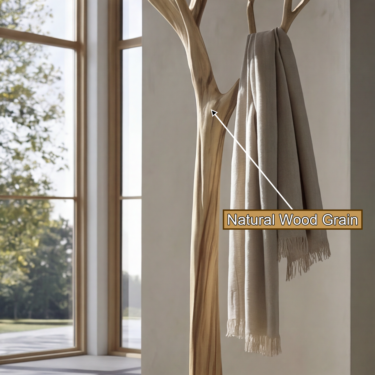 Silverbloom Sculpted Solid Wood Tree Coat Rack - Timberustic Tree Coat Rack