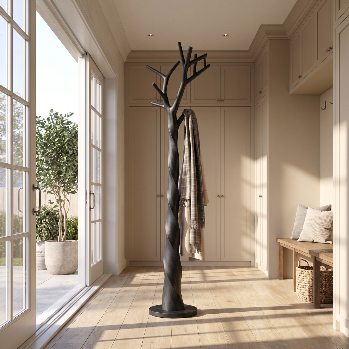 Silverpine Handcrafted Sculpted Solid Wood Tree Coat Rack - Timberustic Tree Coat Rack