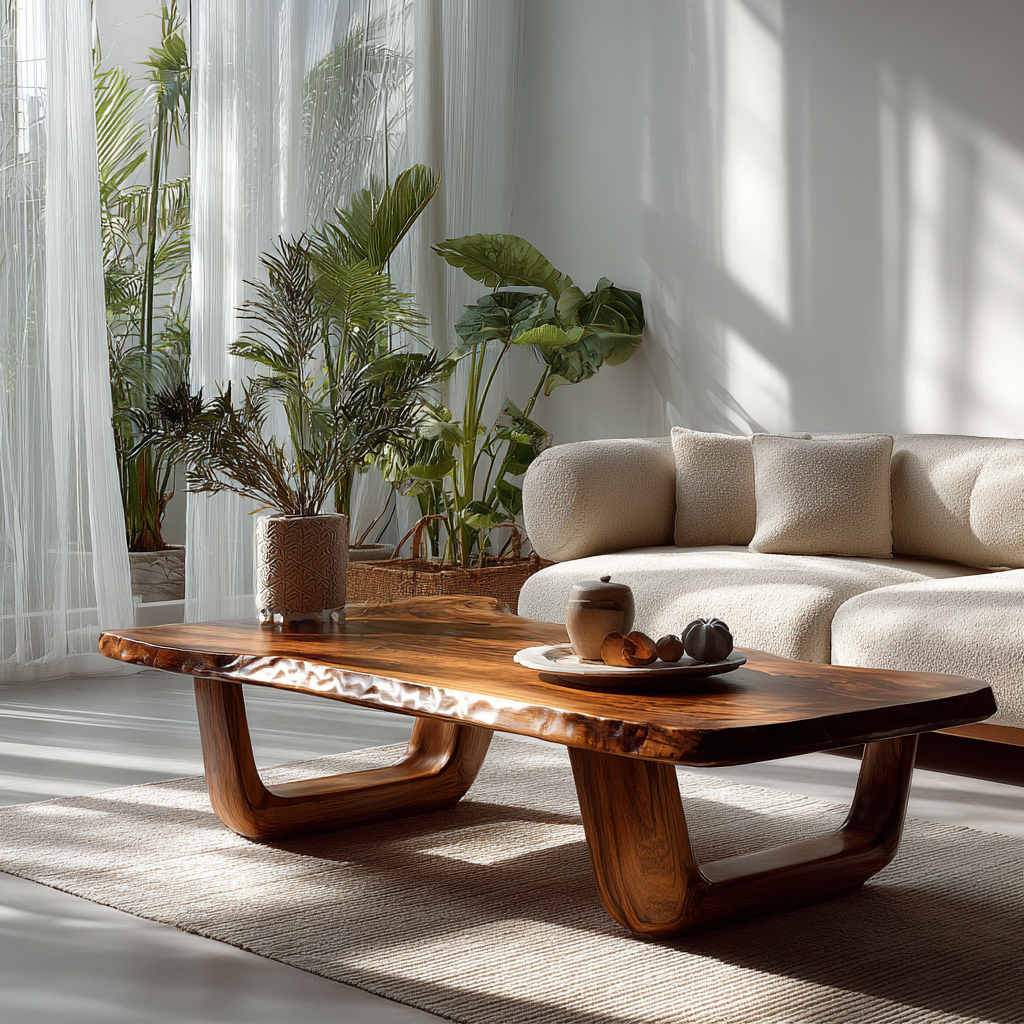 Solace Drift Live Edge Solid Wood Coffee Table - Timberustic Coffee Table