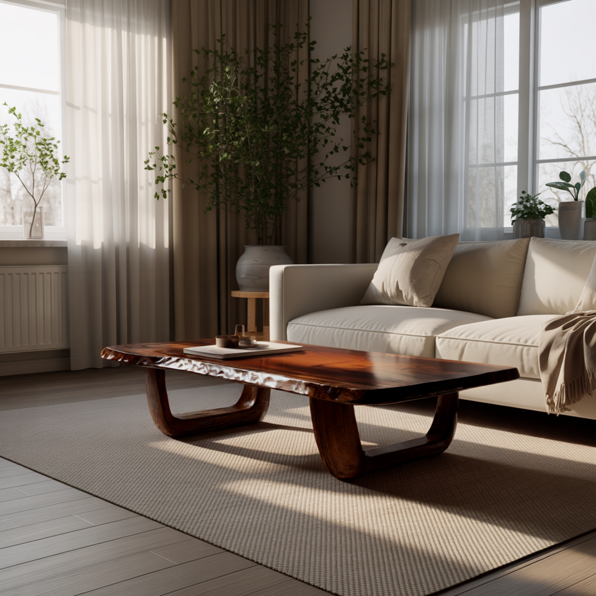 Solace Drift Live Edge Solid Wood Coffee Table - Timberustic Coffee Table