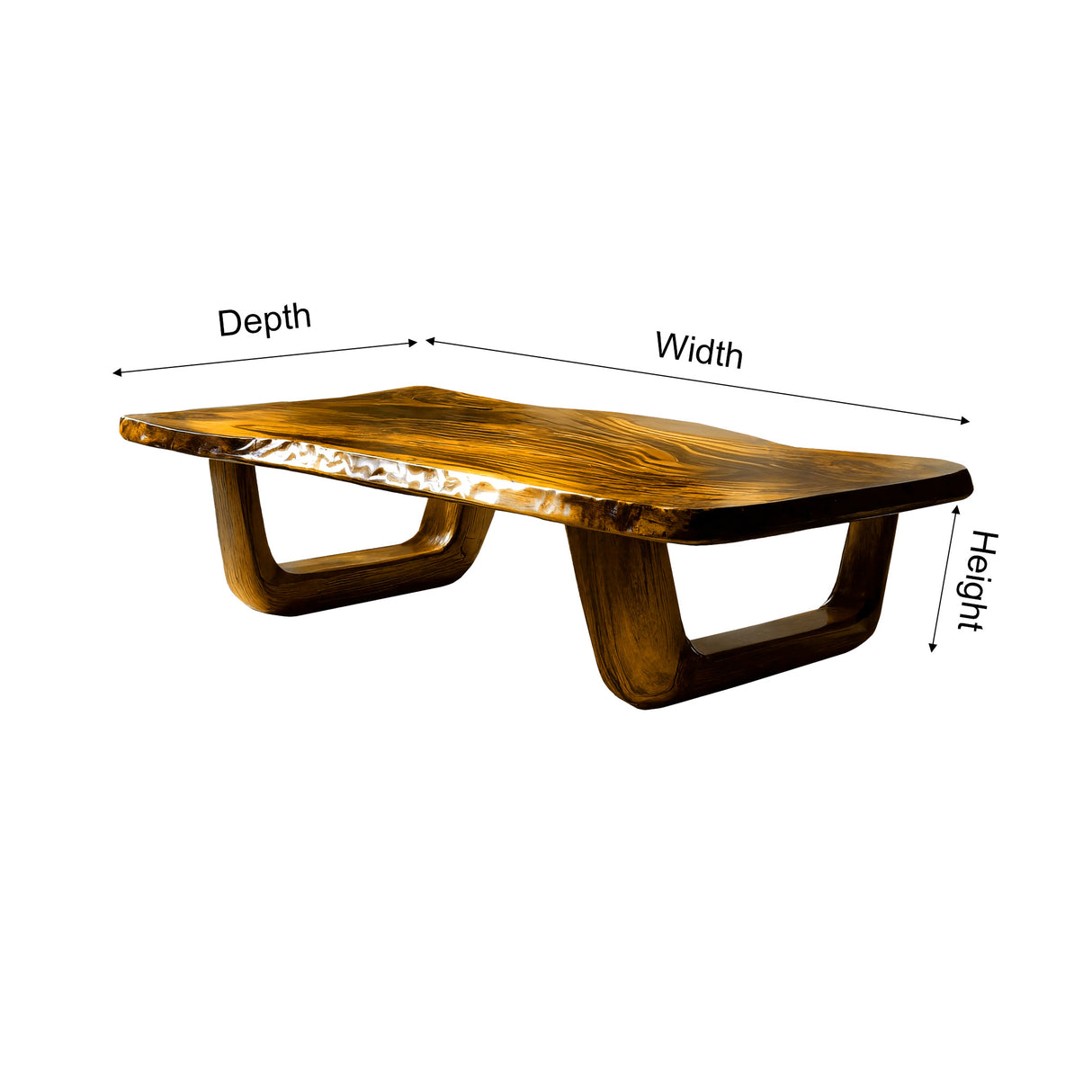 Solace Drift Live Edge Solid Wood Coffee Table - Timberustic Coffee Table