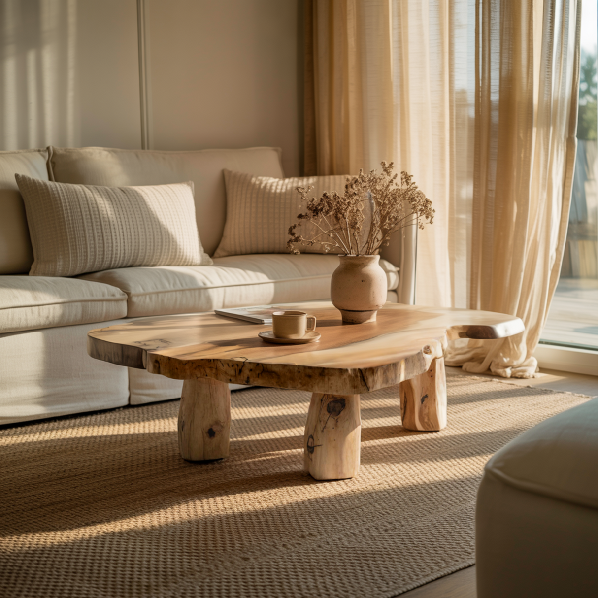 Solace Live Edge Solid Wood Coffee Table - Timberustic Coffee Table
