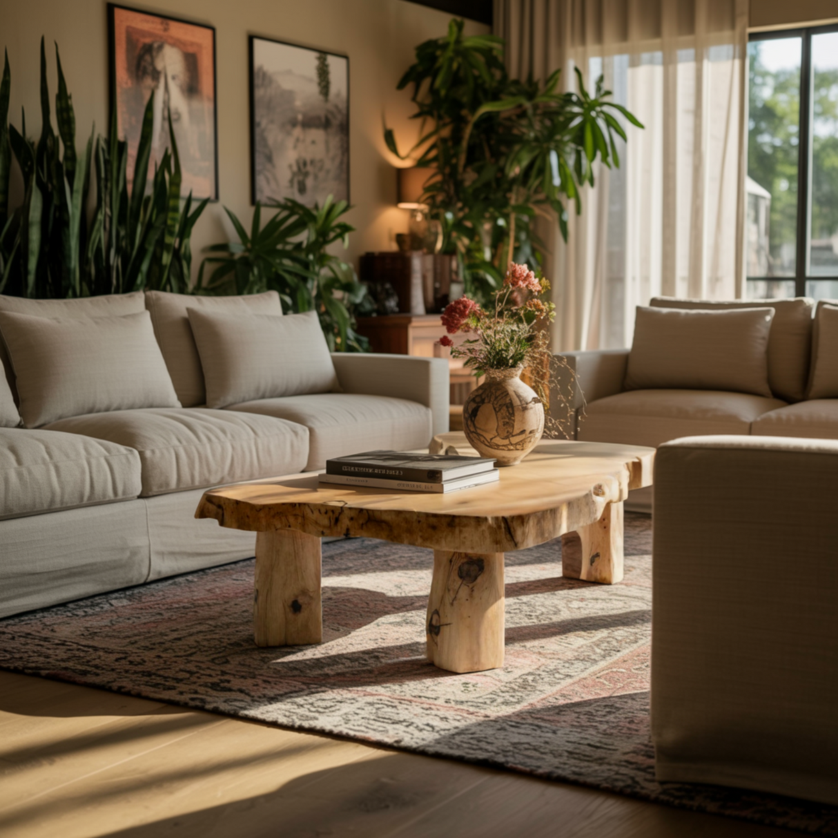 Solace Live Edge Solid Wood Coffee Table - Timberustic Coffee Table