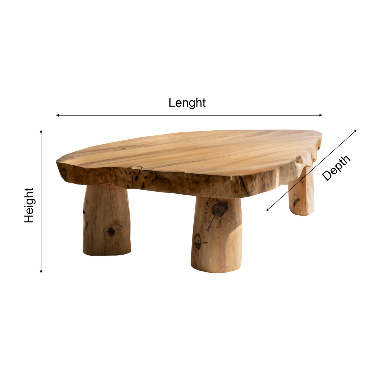 Solace Live Edge Solid Wood Coffee Table - Timberustic Coffee Table