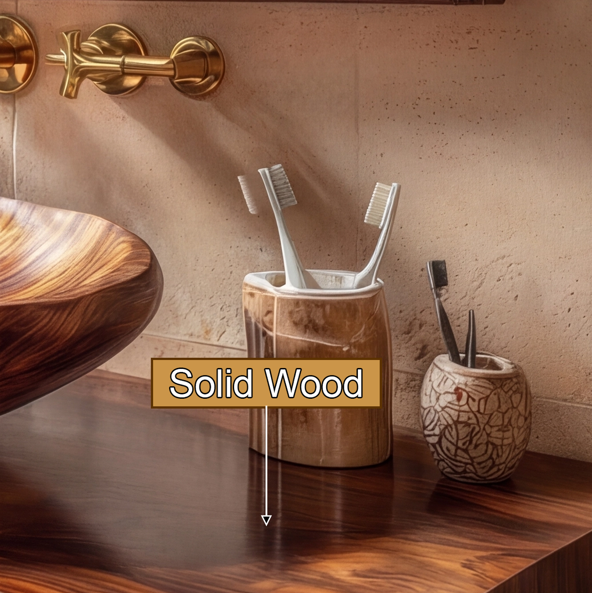 Solara Live Edge Solid Wood Floating Bathroom Vanity - Timberustic Floating Bathroom Vanity