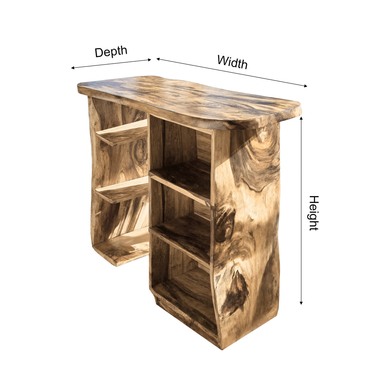 Solara Solid Wood Bar Table with Storage - Timberustic Bar Table with Storage