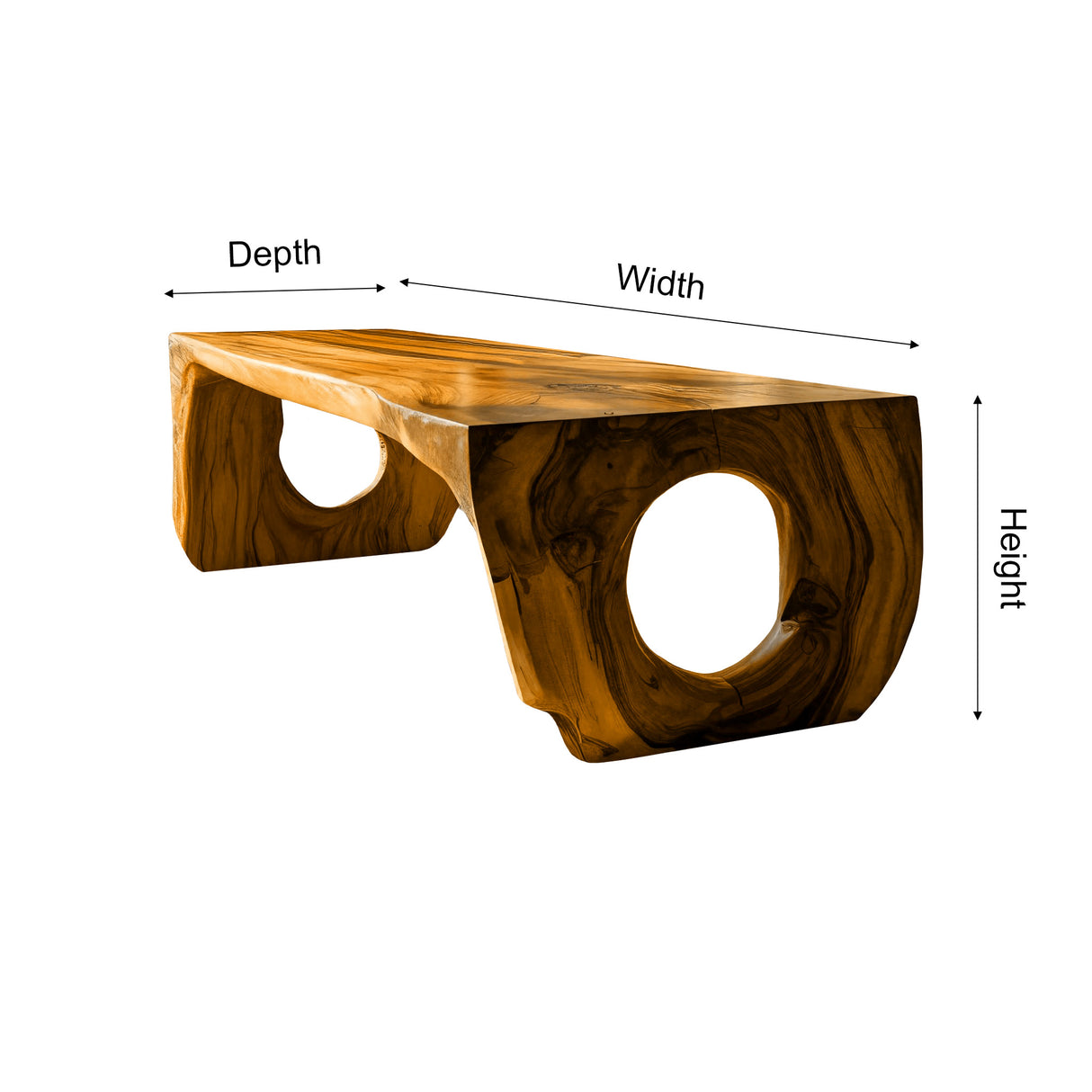 Solarch Hollow-Base Solid Wood Dining Table - Timberustic Dining Table