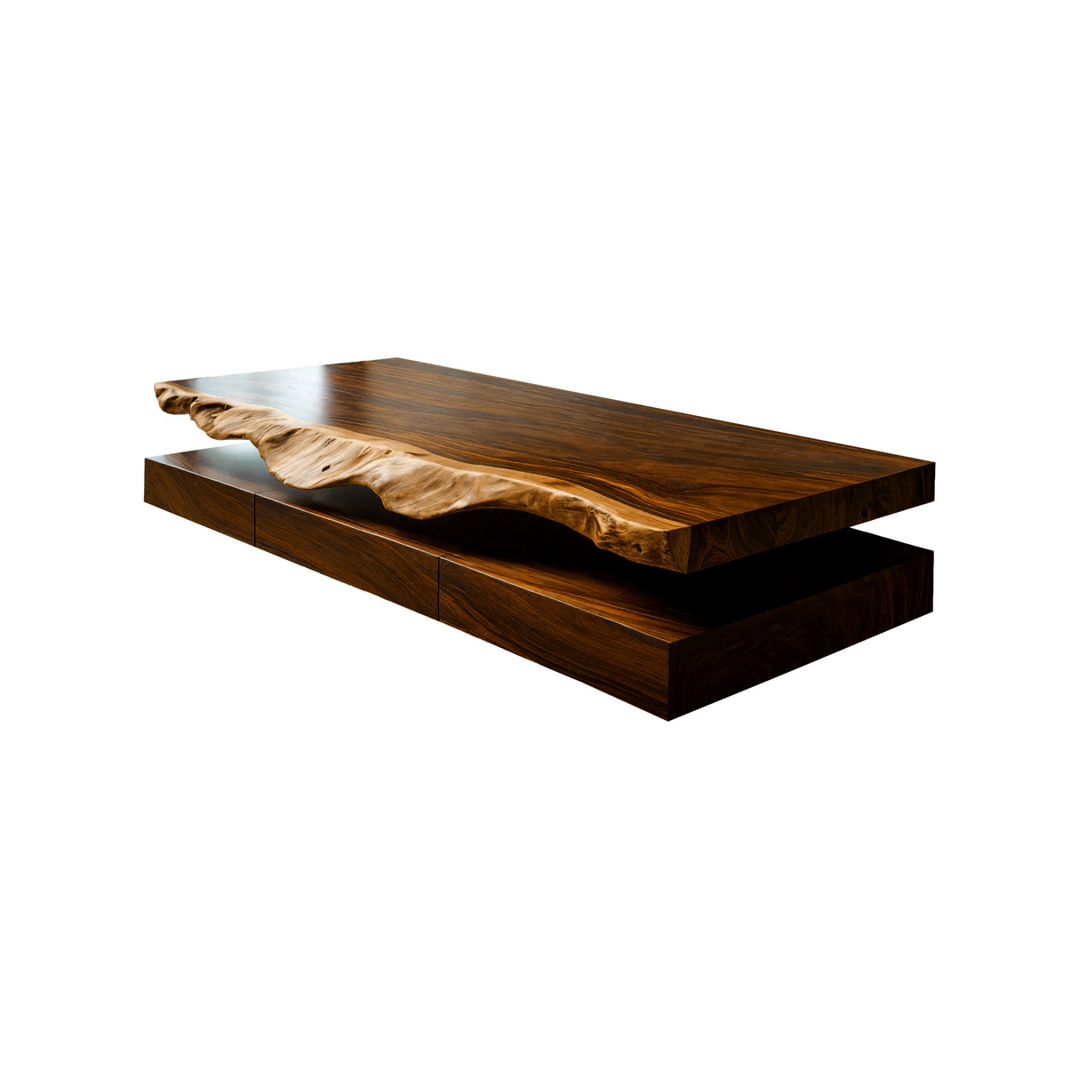 Solenne Live Edge Solid Wood Floating Bathroom Vanity with Drawers Brown - Timberustic Floating Bathroom Vanity With Drawers