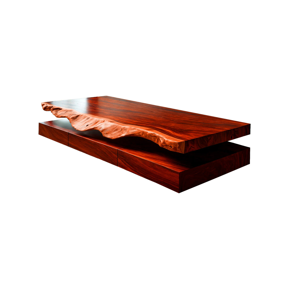Solenne Live Edge Solid Wood Floating Bathroom Vanity with Drawers Mahogany - Timberustic Floating Bathroom Vanity With Drawers