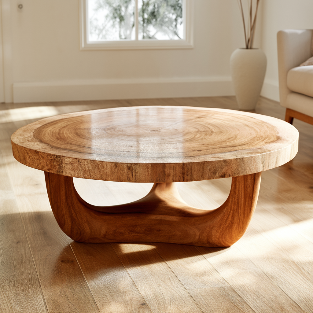 Solenne Solid Wood Round Coffee Table - Timberustic Coffee Table