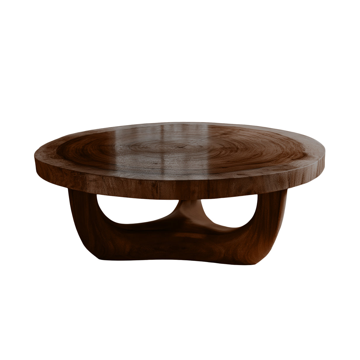 Solenne Solid Wood Round Coffee Table Dark Walnut - Timberustic Coffee Table